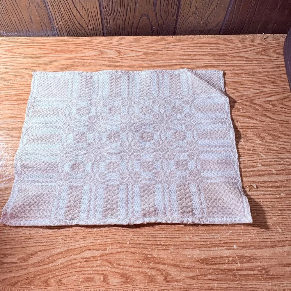 Brown And White Placemat Handmade Katherine Carman Lot of 7
